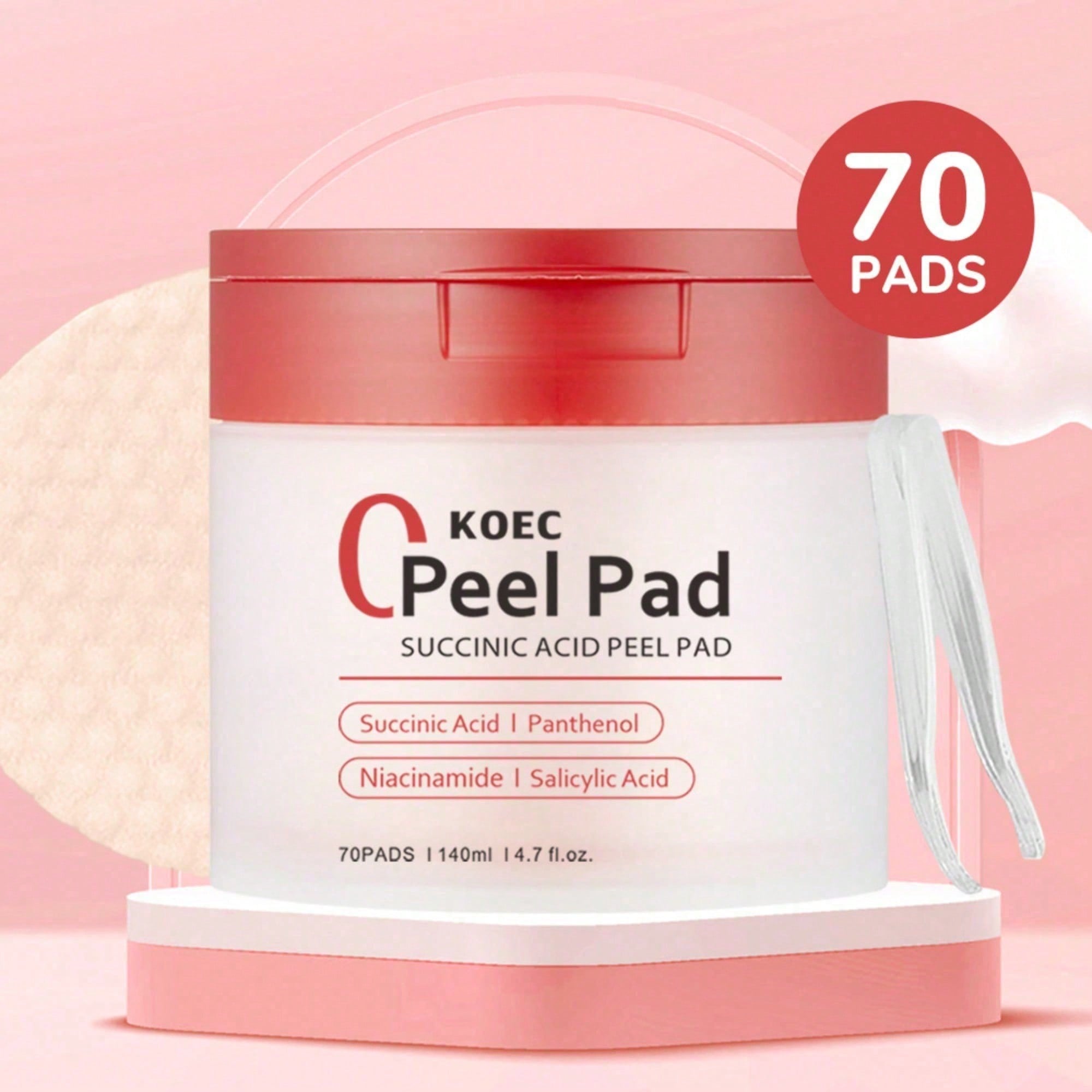 Toner Pads Red Succinic Acid P - Skincare Non Comedogenic 评论和价格