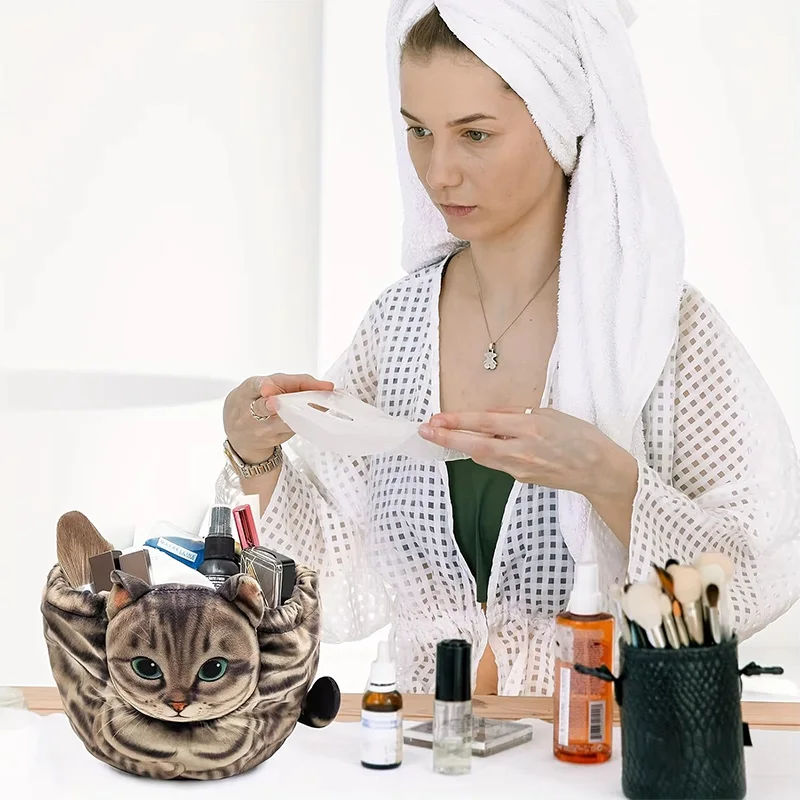 Cat-Shaped Cosmetic Storage Ba - Skincare Animate 评论和价格