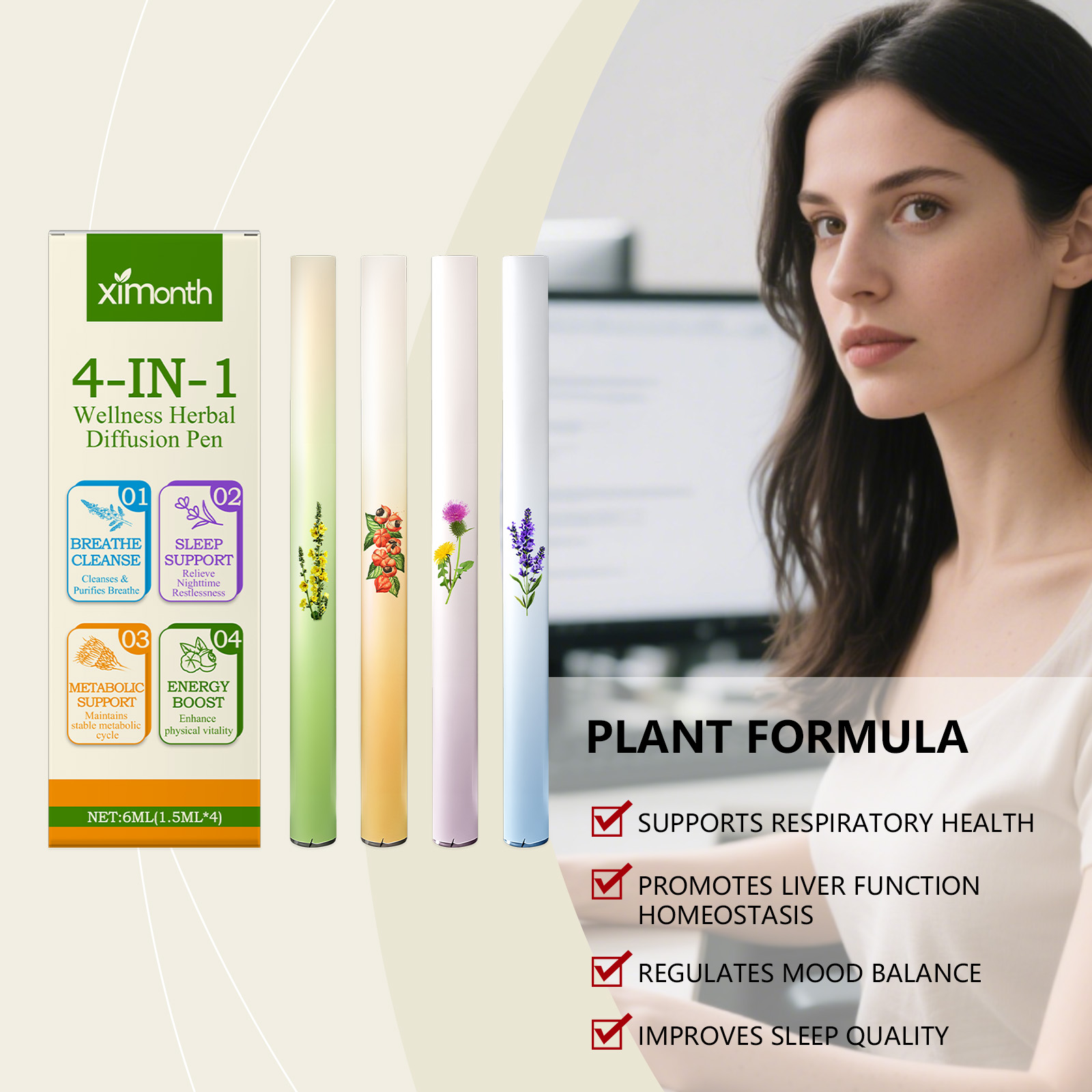 4 In 1 Air Freshening Pen Herb - Skincare Herbal 评论和价格