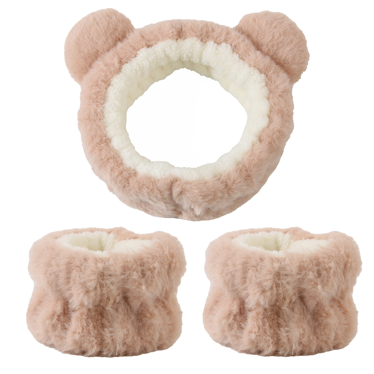 3pcs Cute Bear Headband Set Fl - Skincare Animate 评论和价格